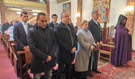 Requiem-Zeremonie in der armenisch-apostolischen Kirche St. Hripsime in Wien zum Gedenken an die Märtyrer des 44-tägigen Artsakh-Krieges